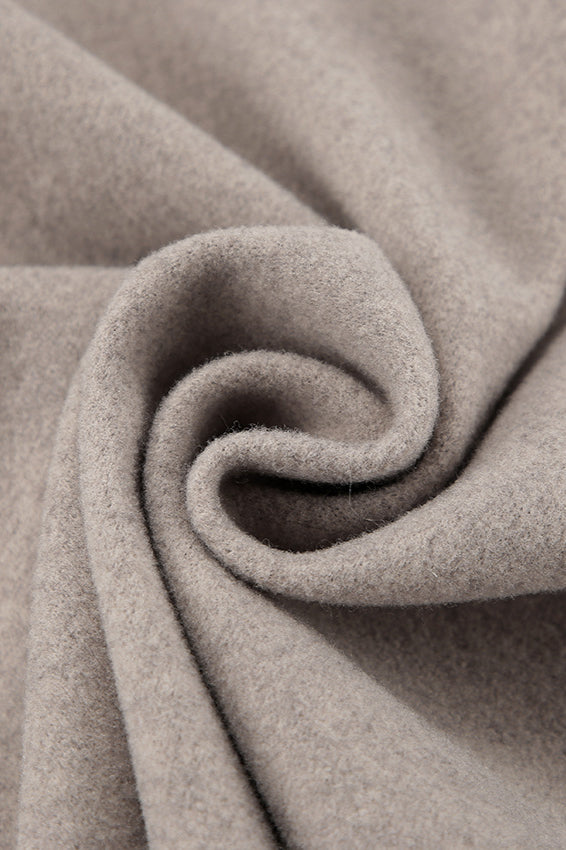 Elegant Vintage Brown V-Neck Wool Coat for Timeless Style