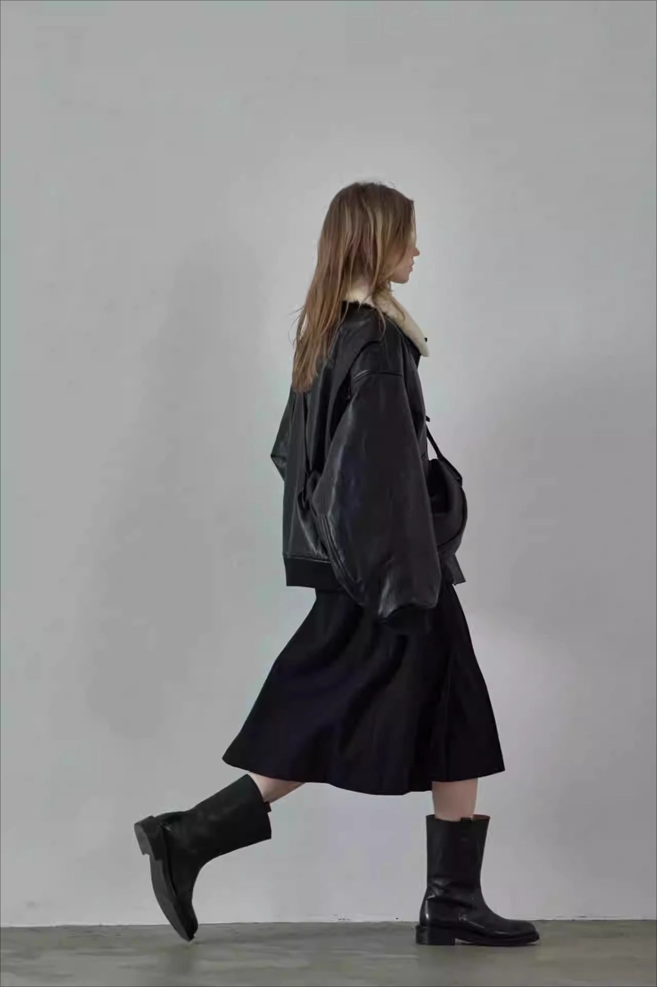 Spring Oversized Faux Leather Coat for Chic Layering