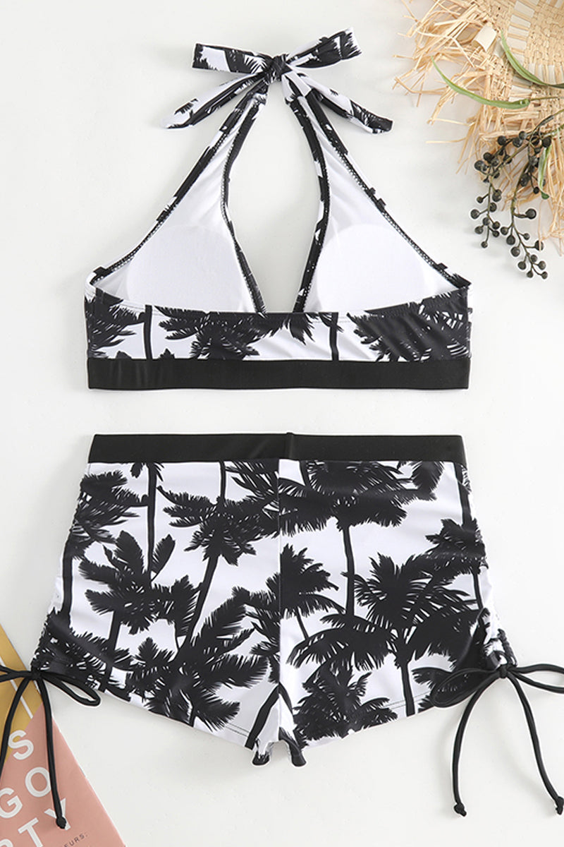 Coconut Print Top Pants Two Piece Swimwear - Fashionpara