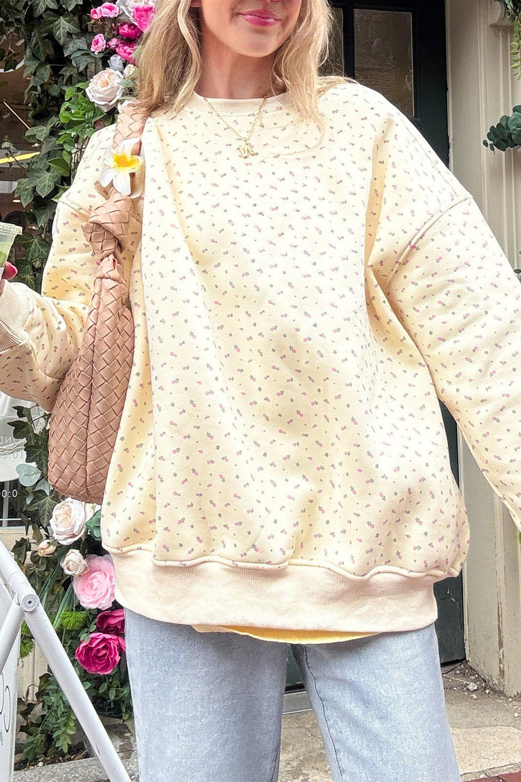 Ditsy Floral Crew Neck Sweatshirt