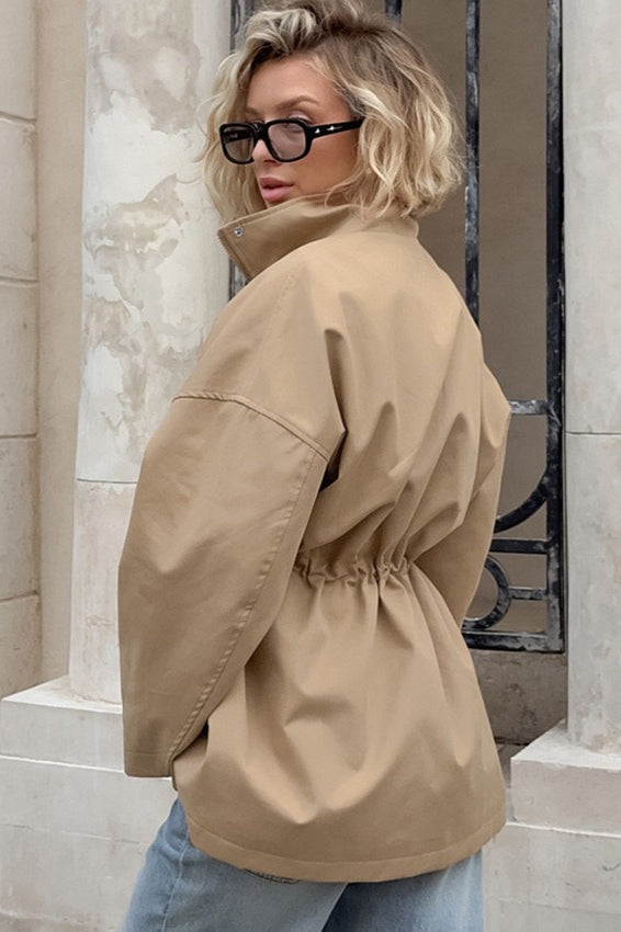 Stylish Midi Drawstring Trench Coat for Effortless Chic