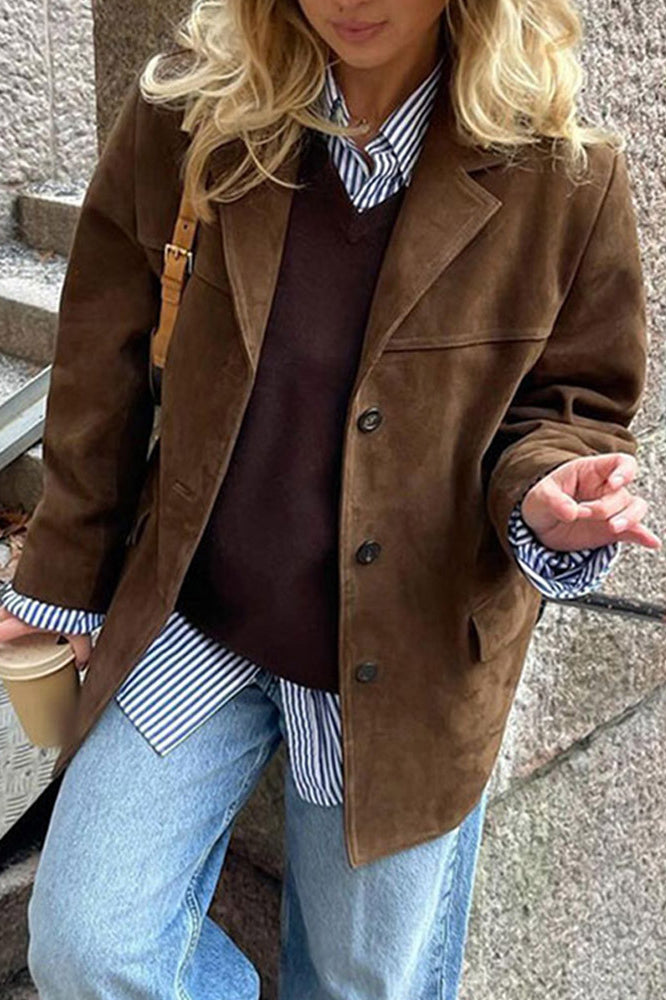 Belted Suede Longline Coat for Sophisticated Style and Comfort