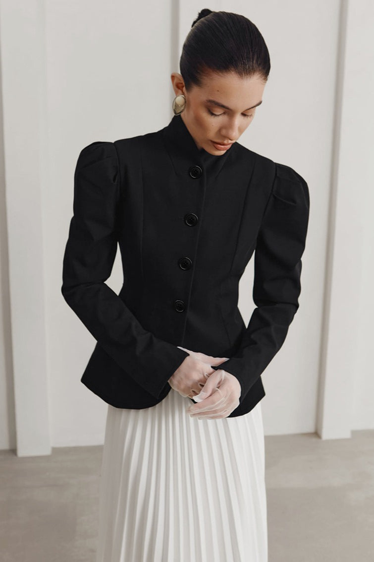 Puff Shoulder Peplum Blazer