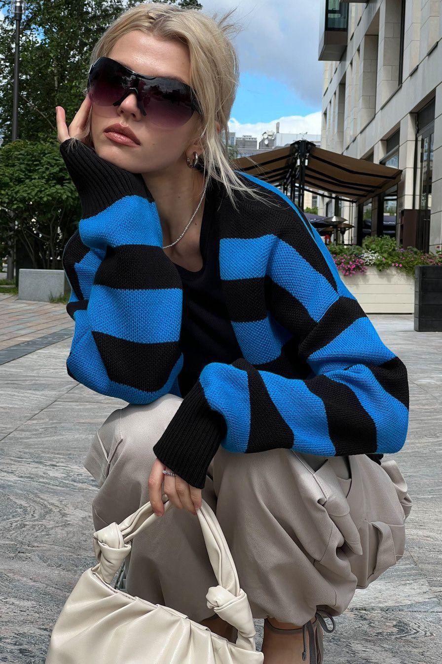 Color Block Knit Cardigan for Effortless Style and Comfort