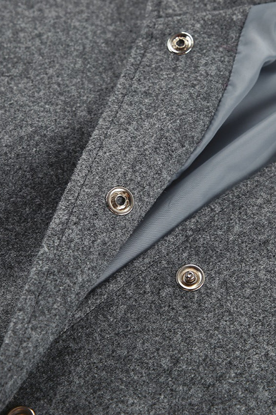 Elegant Stand Collar Wool Blend Coat for Stylish Comfort