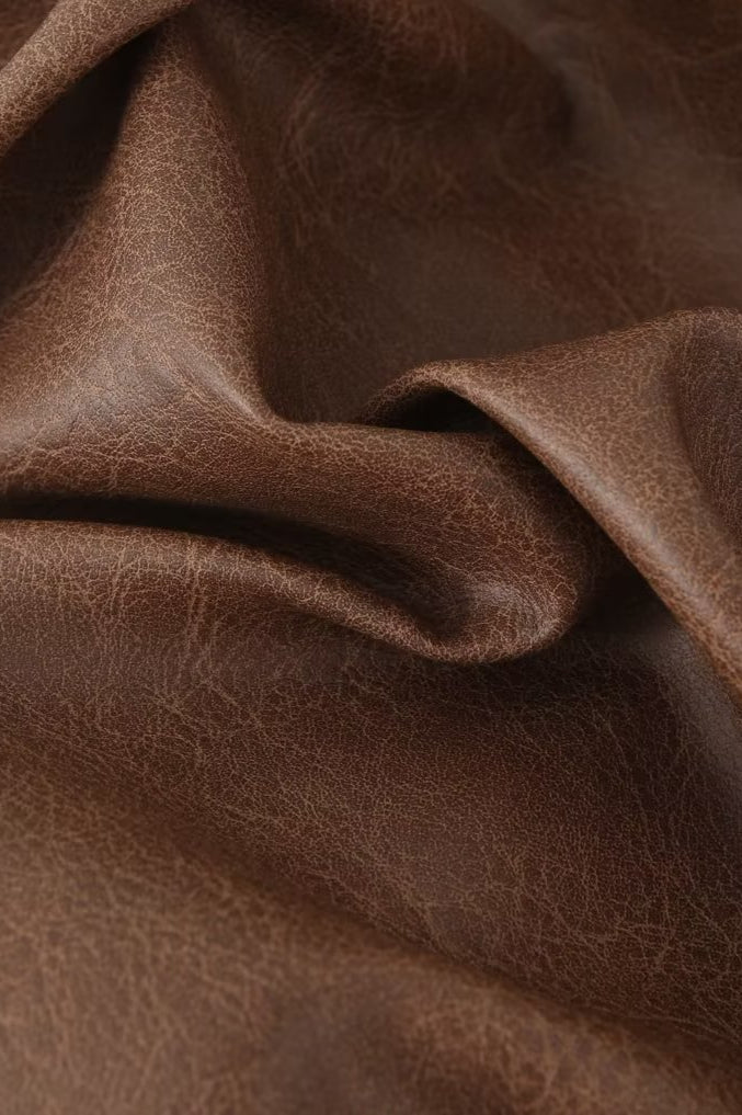 Sophisticated Brown Vintage Faux Leather Coat for Style