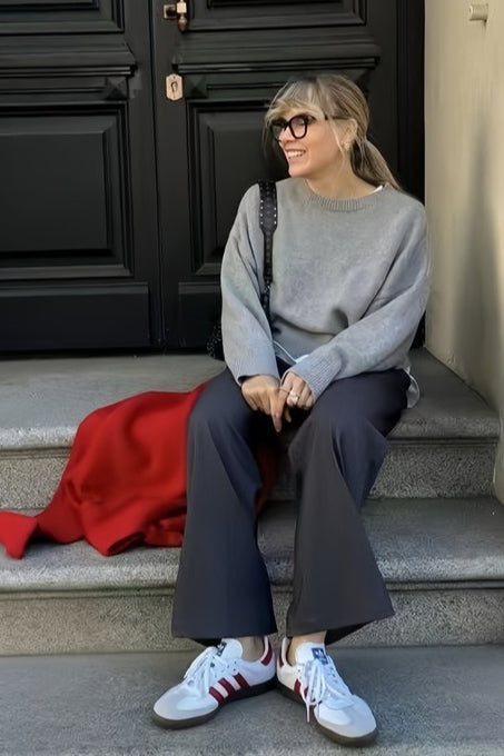 Loose Basic Knit Pullover Sweater 9