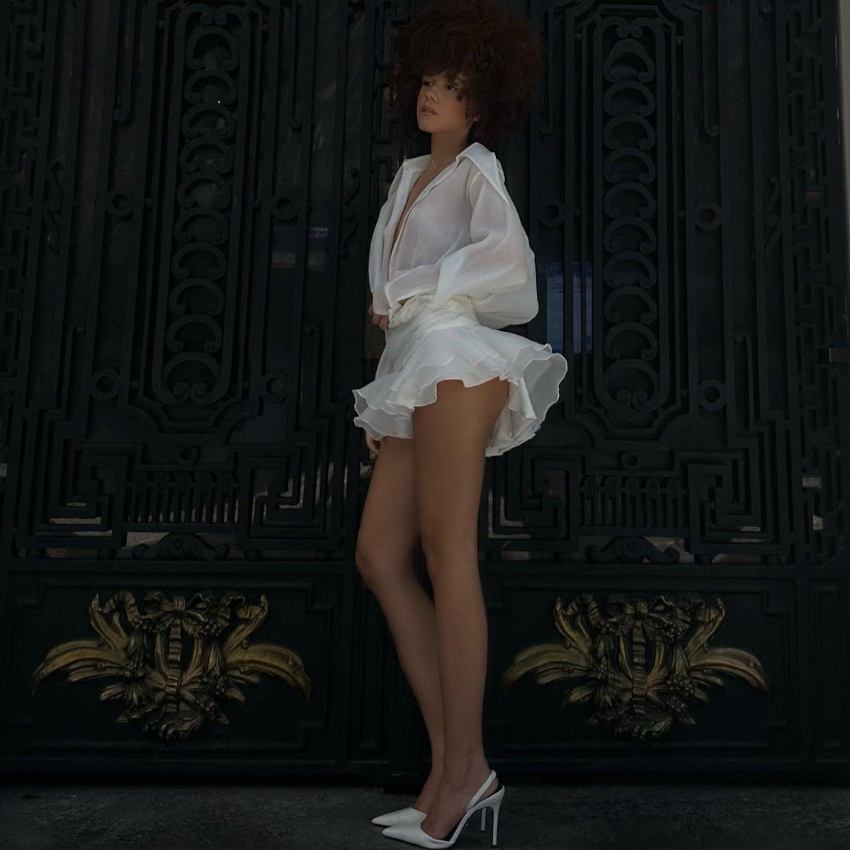 Pleated Shirt Mini Dress 8