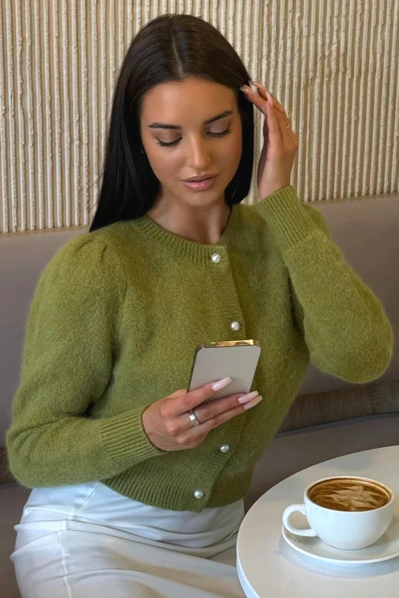 Solid Minimalist Relaxed Long Sleeve Knit Cardigan 10