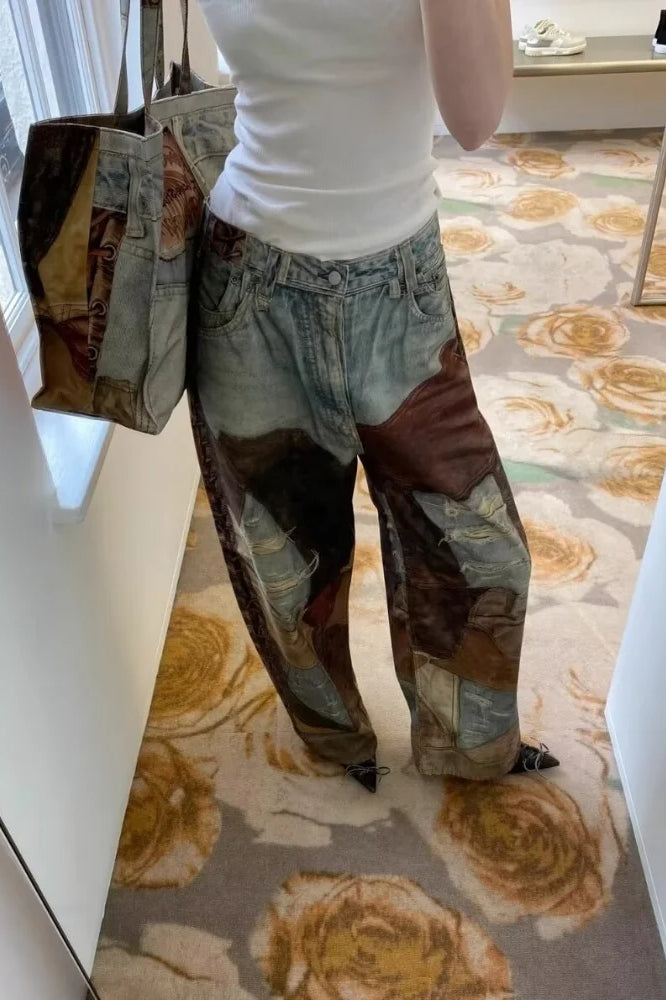3D Printed Streetwear Baggy Jeans