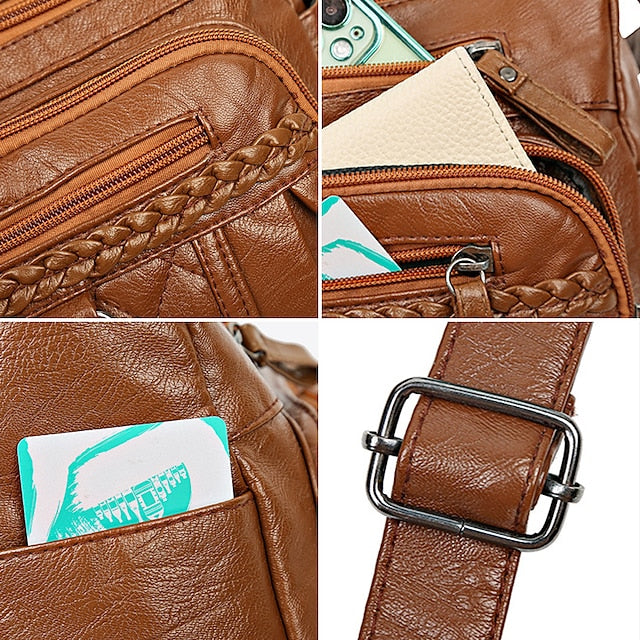 PU Shoulder Leather Bag Crossbody Hobo