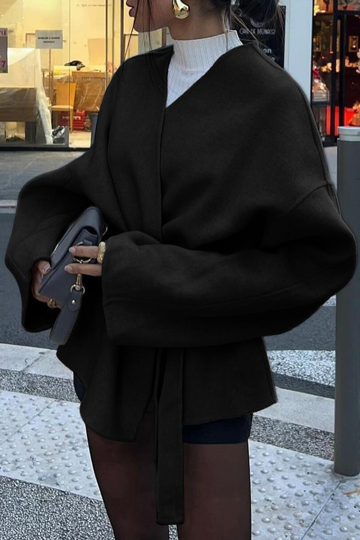 Tailored Long Sleeve Belted Trench Coat - Fashionpara