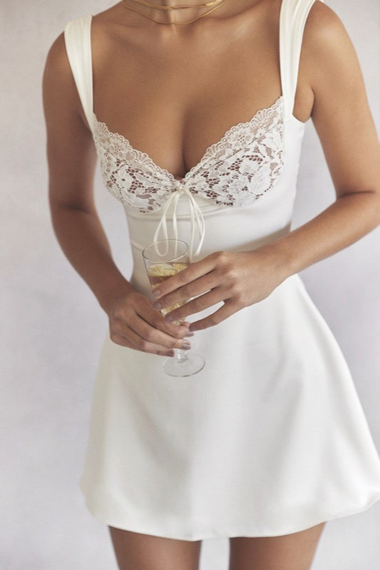 Tulle Scoop Neck Long Sleeve A-Line Midi Dress - View 4