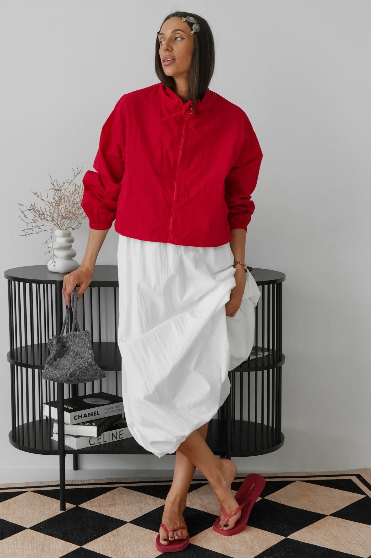 Balloon-Hem Maxi Skirt