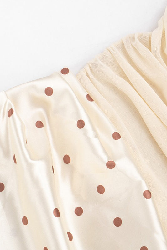 Polka Dot Cut Out Mesh Mini Dress 7