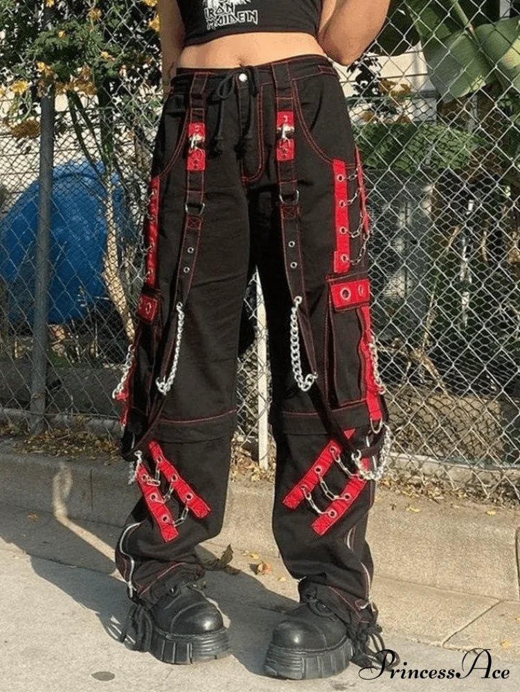 Chain Embellished Split Trendy Bodycon Maxi Dress Black / S Pants