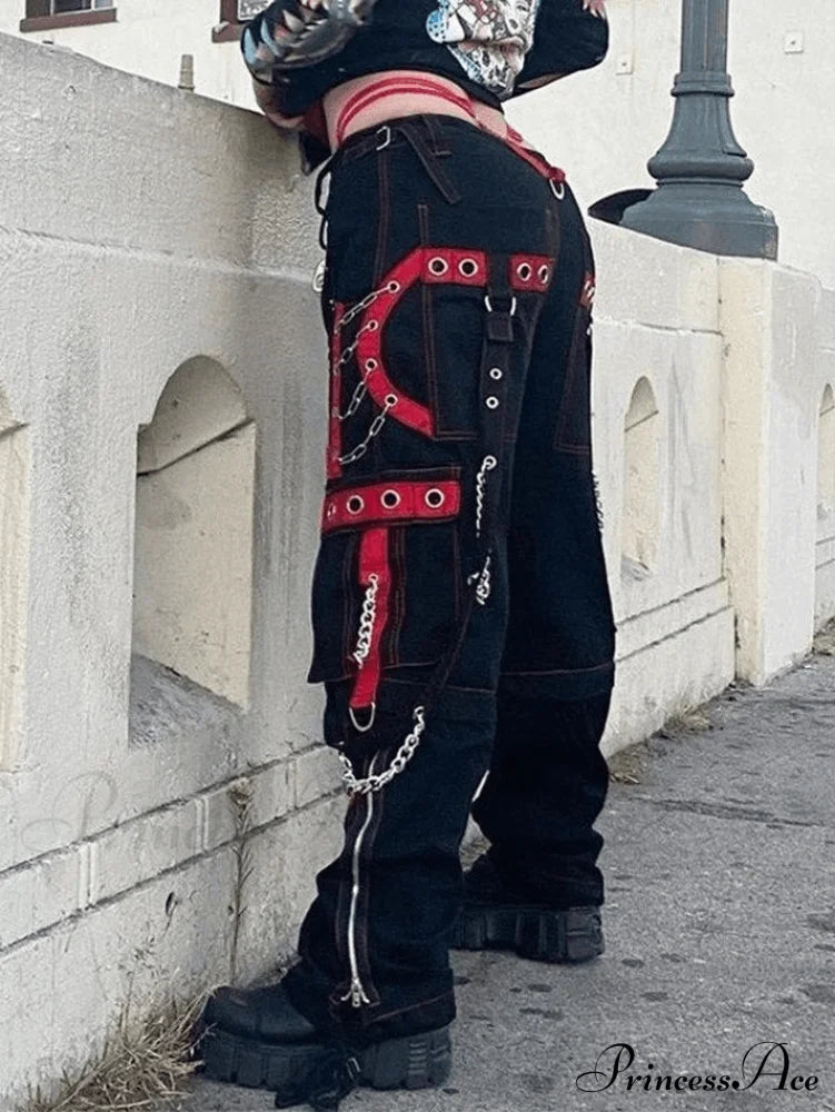 Cool Gothic Chain Jeans