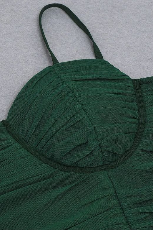 Chance Bodycon Wrap Midi Dress - Emerald Green - Fashionpara