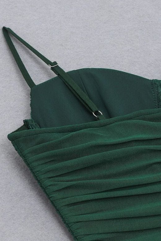 Chance Bodycon Wrap Midi Dress - Emerald Green - Fashionpara