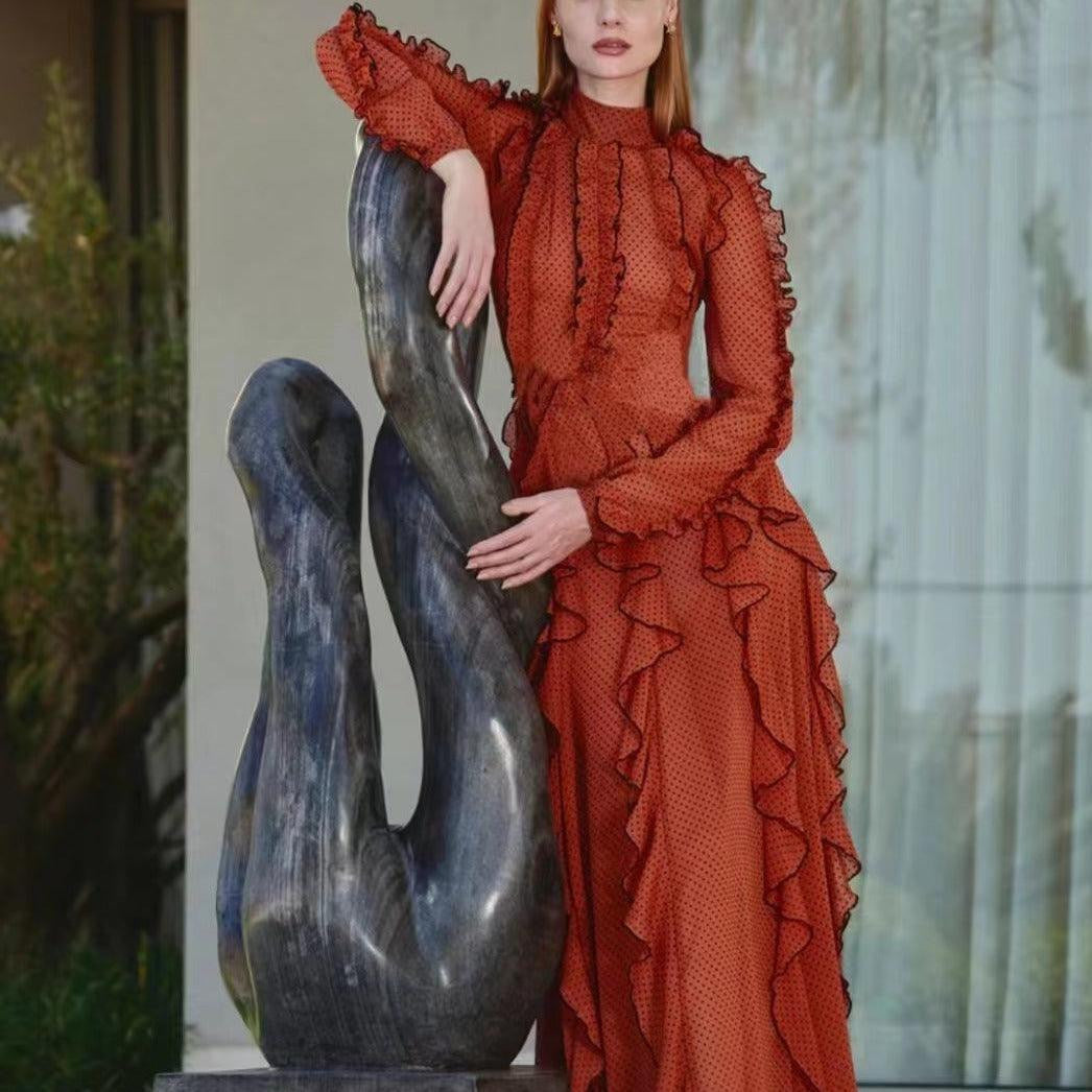 Charley Polka Dot Ruffled Dress - Fashionpara