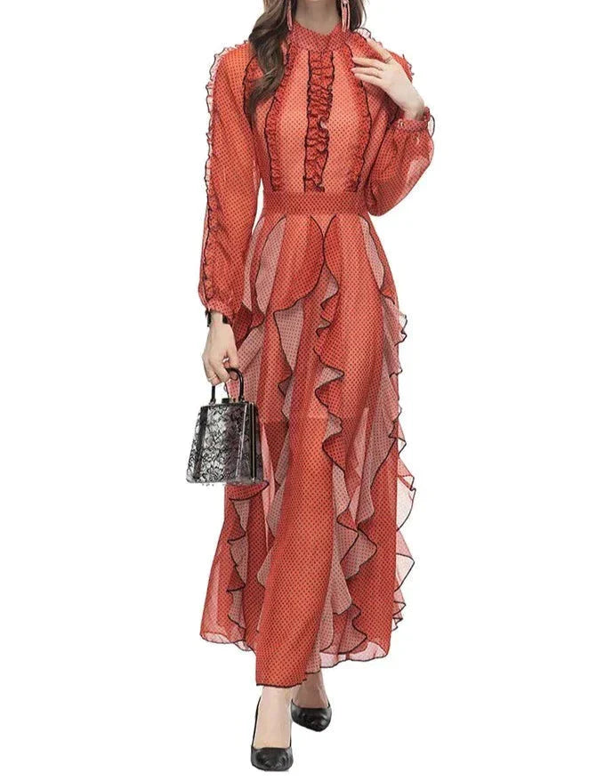 Charley Polka Dot Ruffled Dress - Fashionpara