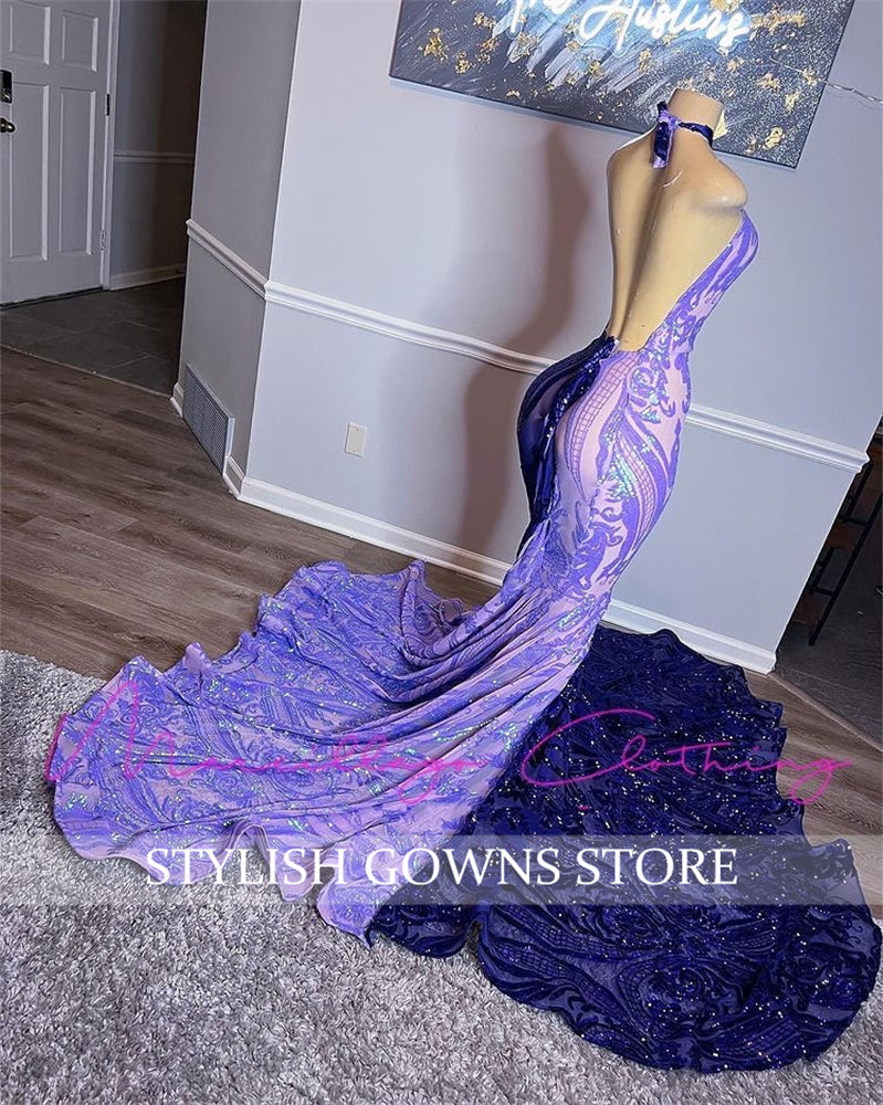 Charming Sleeveless Collage Colour Mermaid Prom Dress - Fashionpara