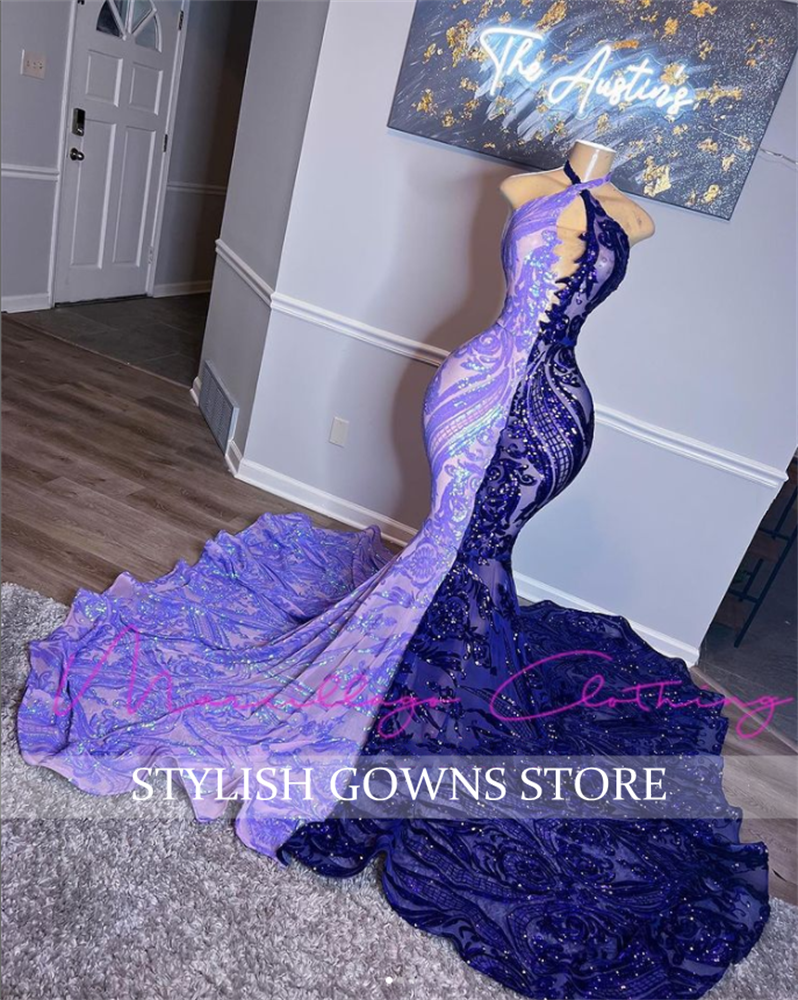 Charming Sleeveless Collage Colour Mermaid Prom Dress - Fashionpara