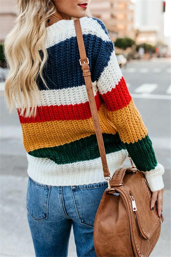 Chasing The Rainbow Striped Sweater for Effortless Style