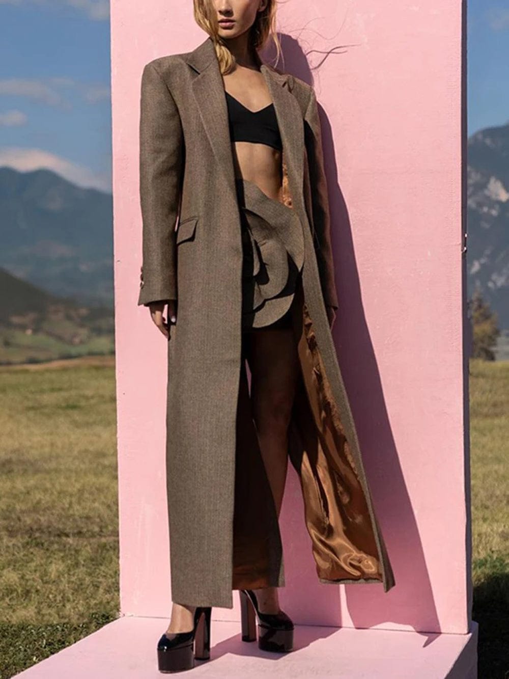 Long Windbreaker Coat - Fashionpara