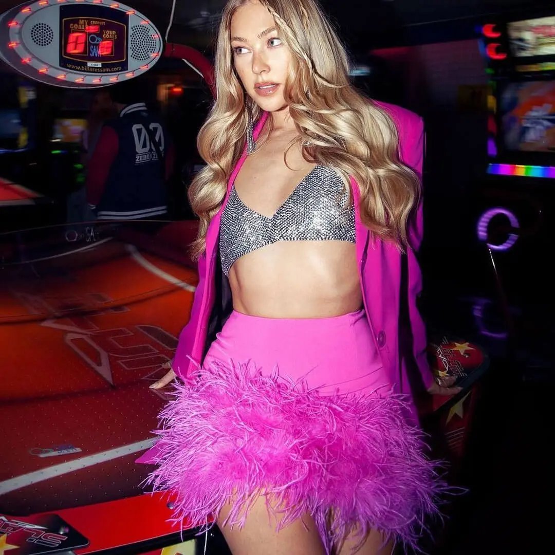 Chic High Waist Feather Trim Bodycon Party Mini Skirt - Fuchsia Pink  Fashionpara