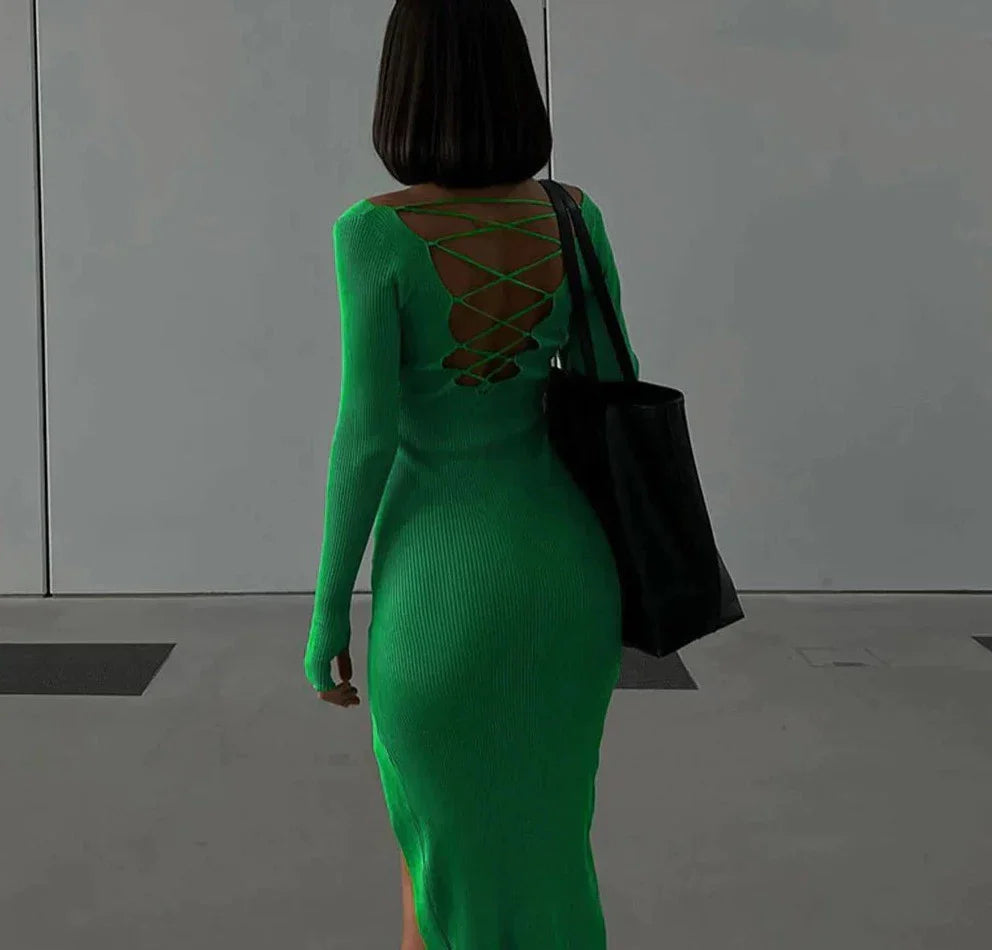 Audrey Cut Out Drawstrings Dress