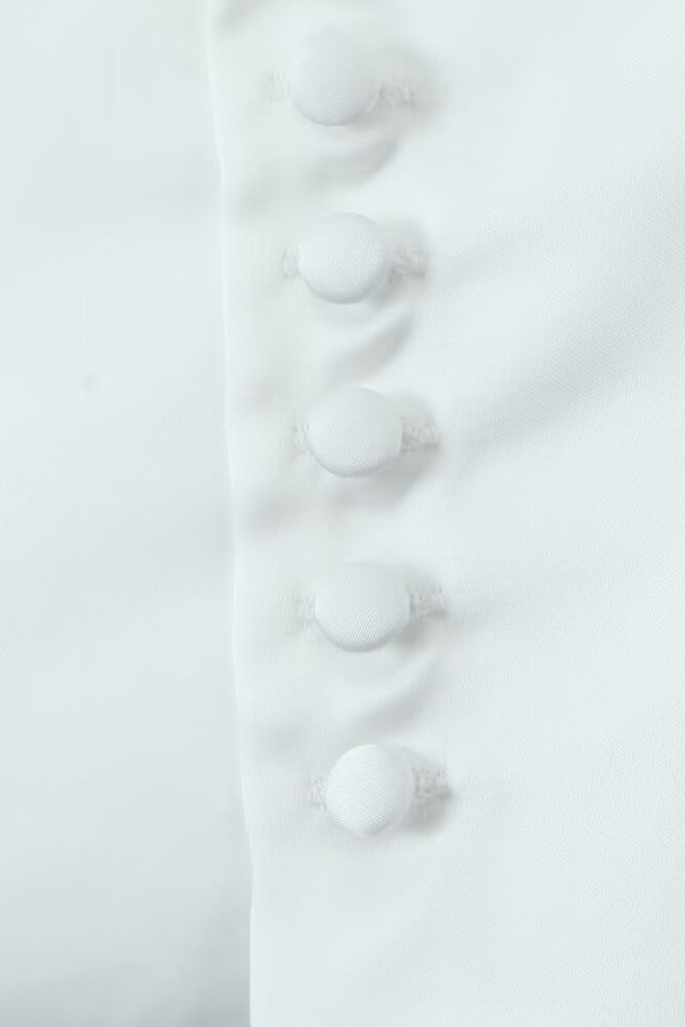 Chic Monochrome Scoop Neck Bustier Cinch Waist Button Up Crop Tank Top - Fashionpara