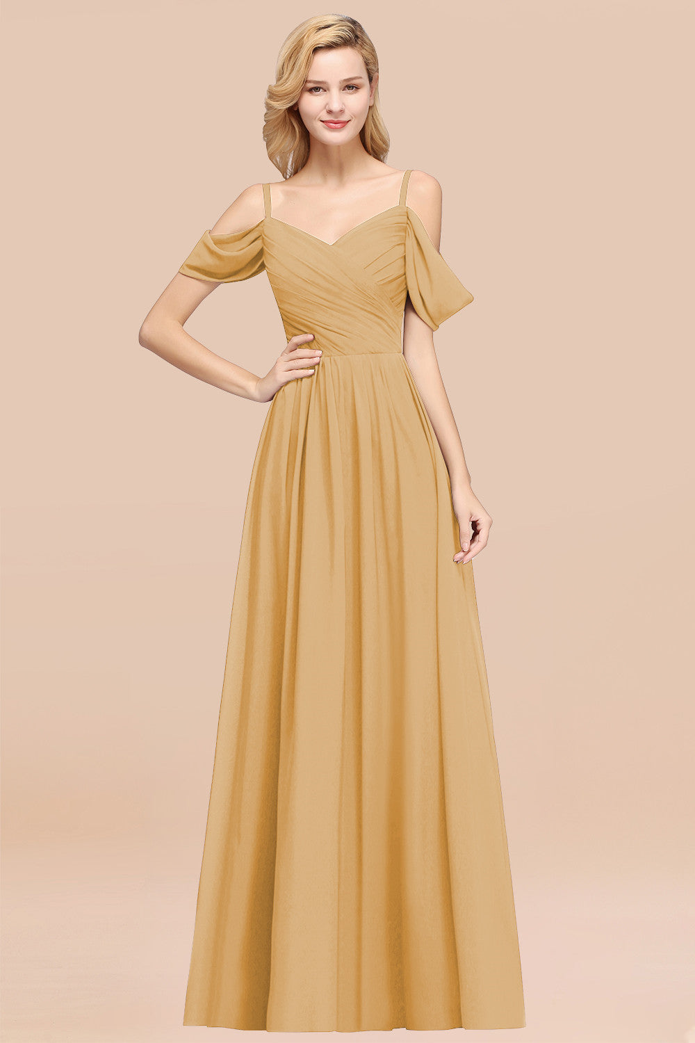 Chic Off-the-shoulder Burgundy Bridesmaid Dresses with Spaghetti Straps - Fashionpara