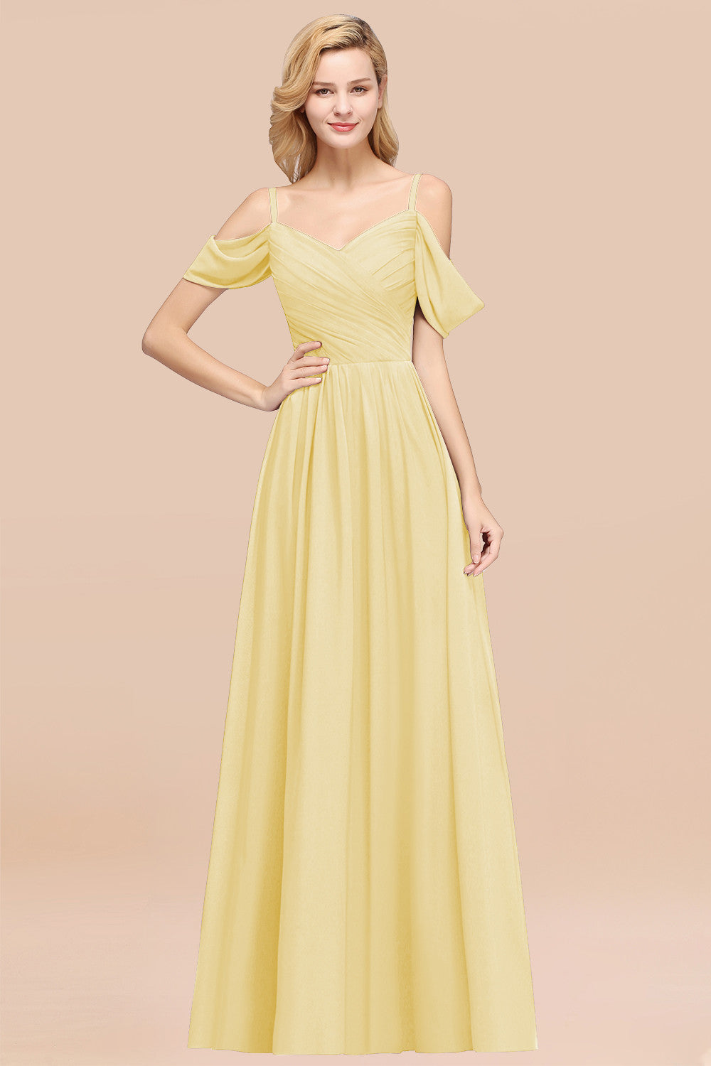 Chic Off-the-shoulder Burgundy Bridesmaid Dresses with Spaghetti Straps - Fashionpara