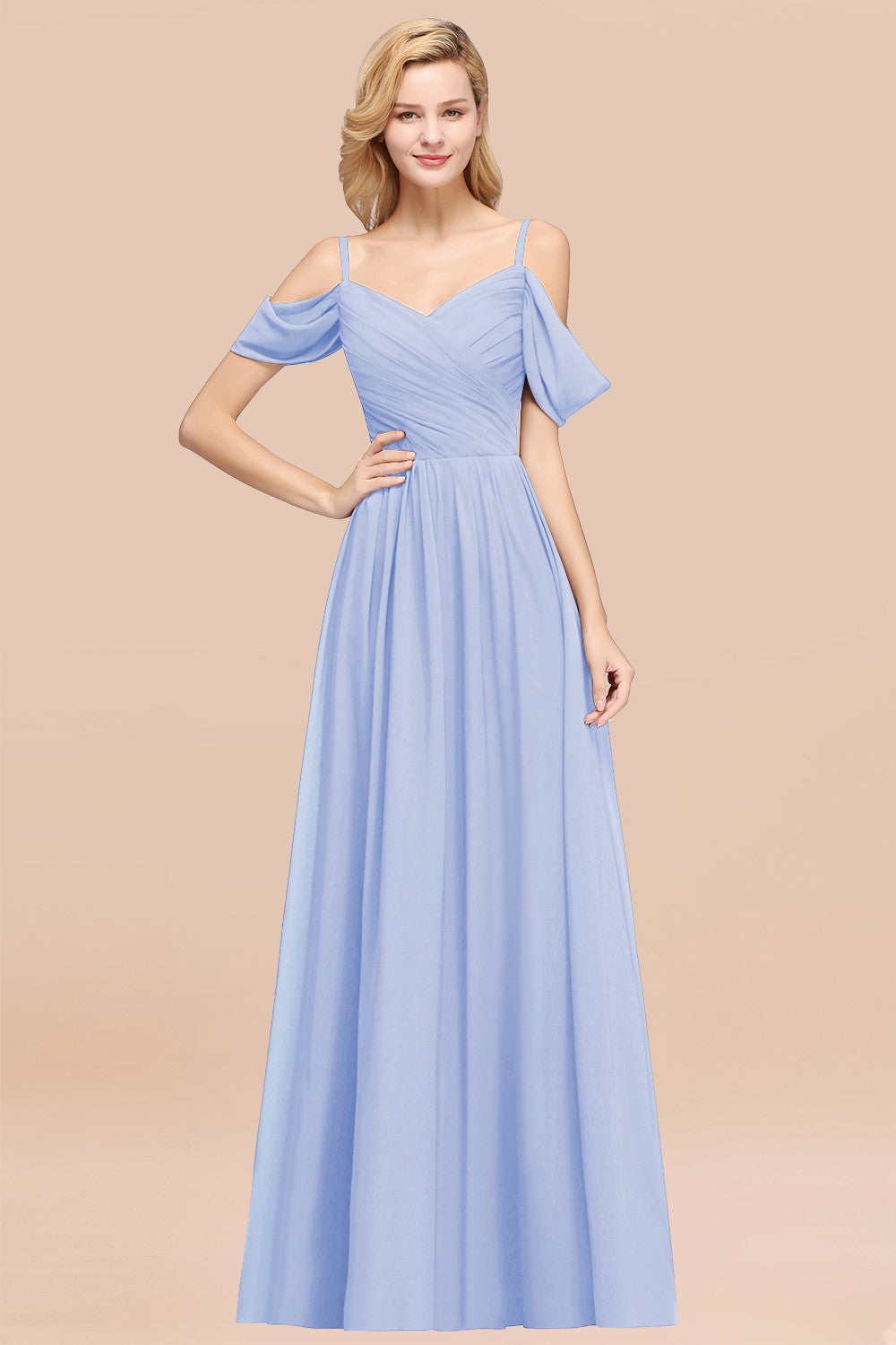 Chic Off-the-shoulder Burgundy Bridesmaid Dresses with Spaghetti Straps - Fashionpara