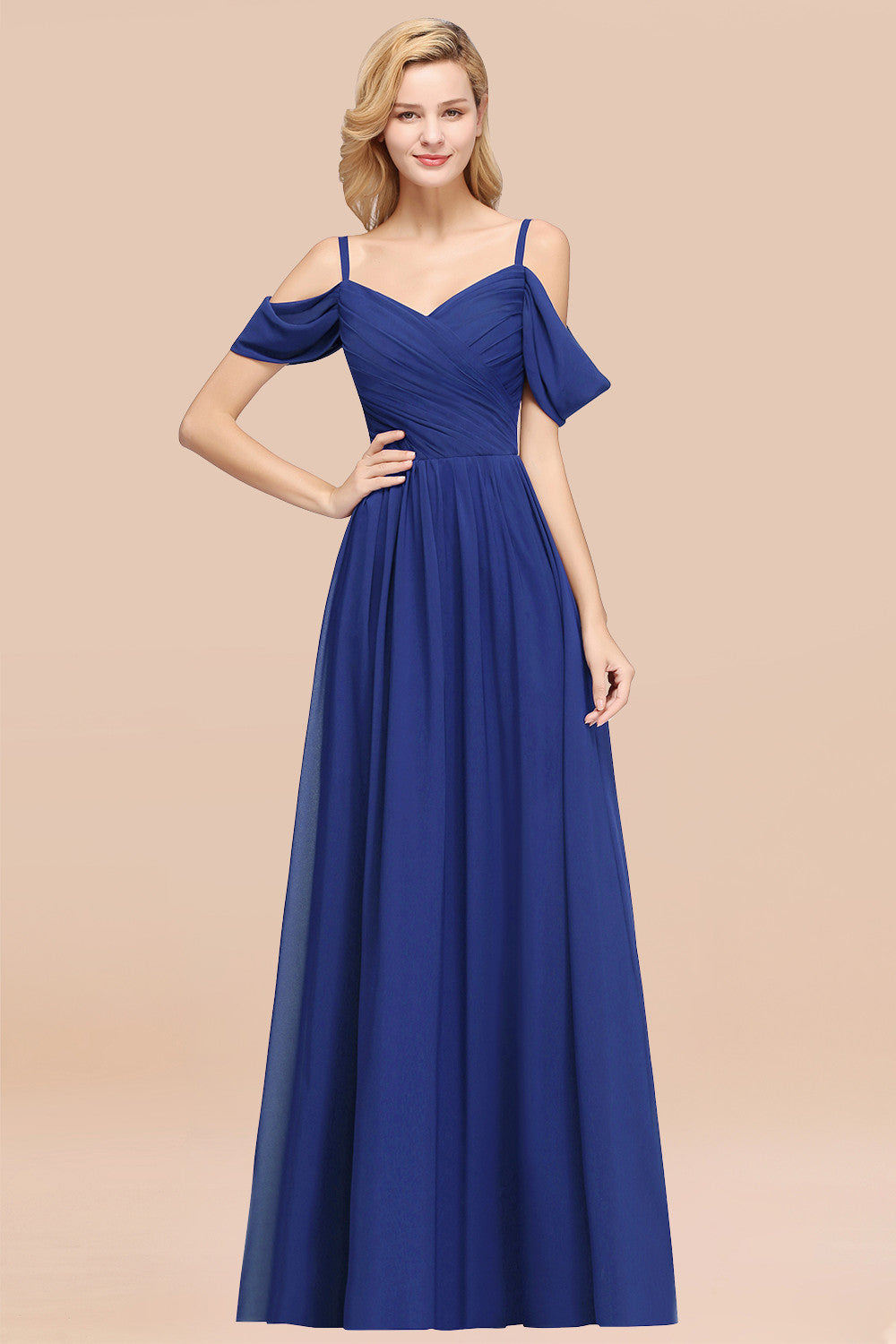 Chic Off-the-shoulder Burgundy Bridesmaid Dresses with Spaghetti Straps - Fashionpara