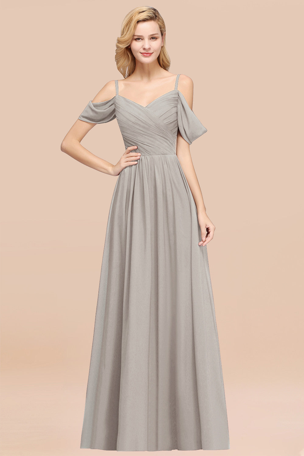Chic Off-the-shoulder Burgundy Bridesmaid Dresses with Spaghetti Straps - Fashionpara