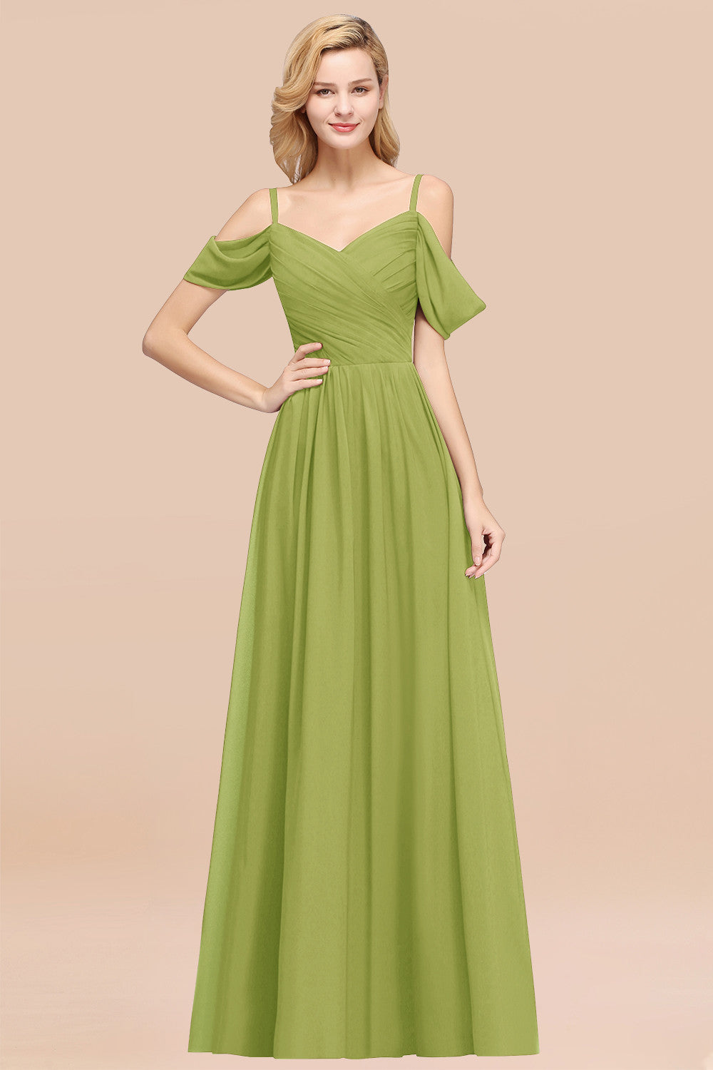 Chic Off-the-shoulder Burgundy Bridesmaid Dresses with Spaghetti Straps