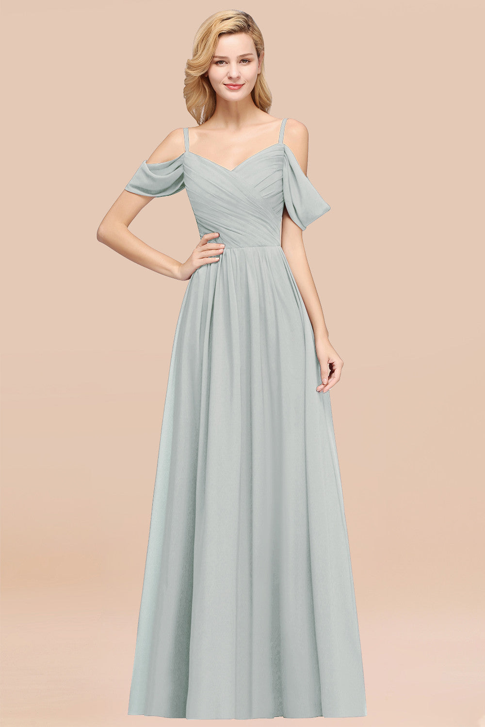 Chic Off-the-shoulder Burgundy Bridesmaid Dresses with Spaghetti Straps