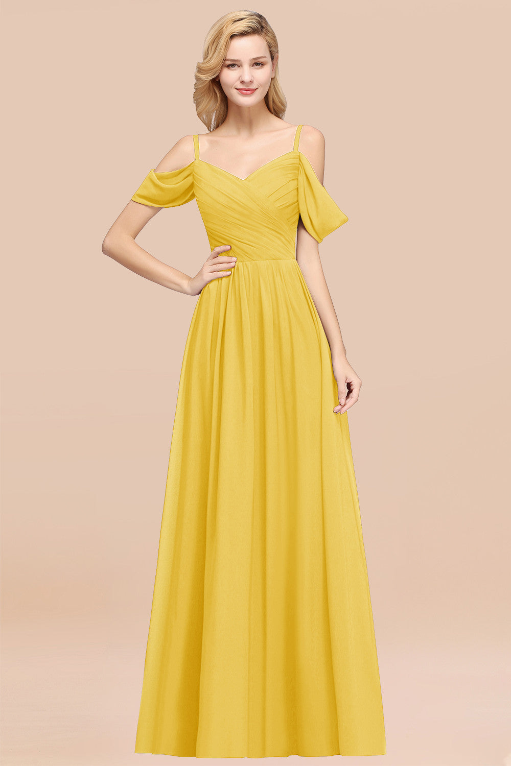 Chic Off-the-shoulder Burgundy Bridesmaid Dresses with Spaghetti Straps - Fashionpara