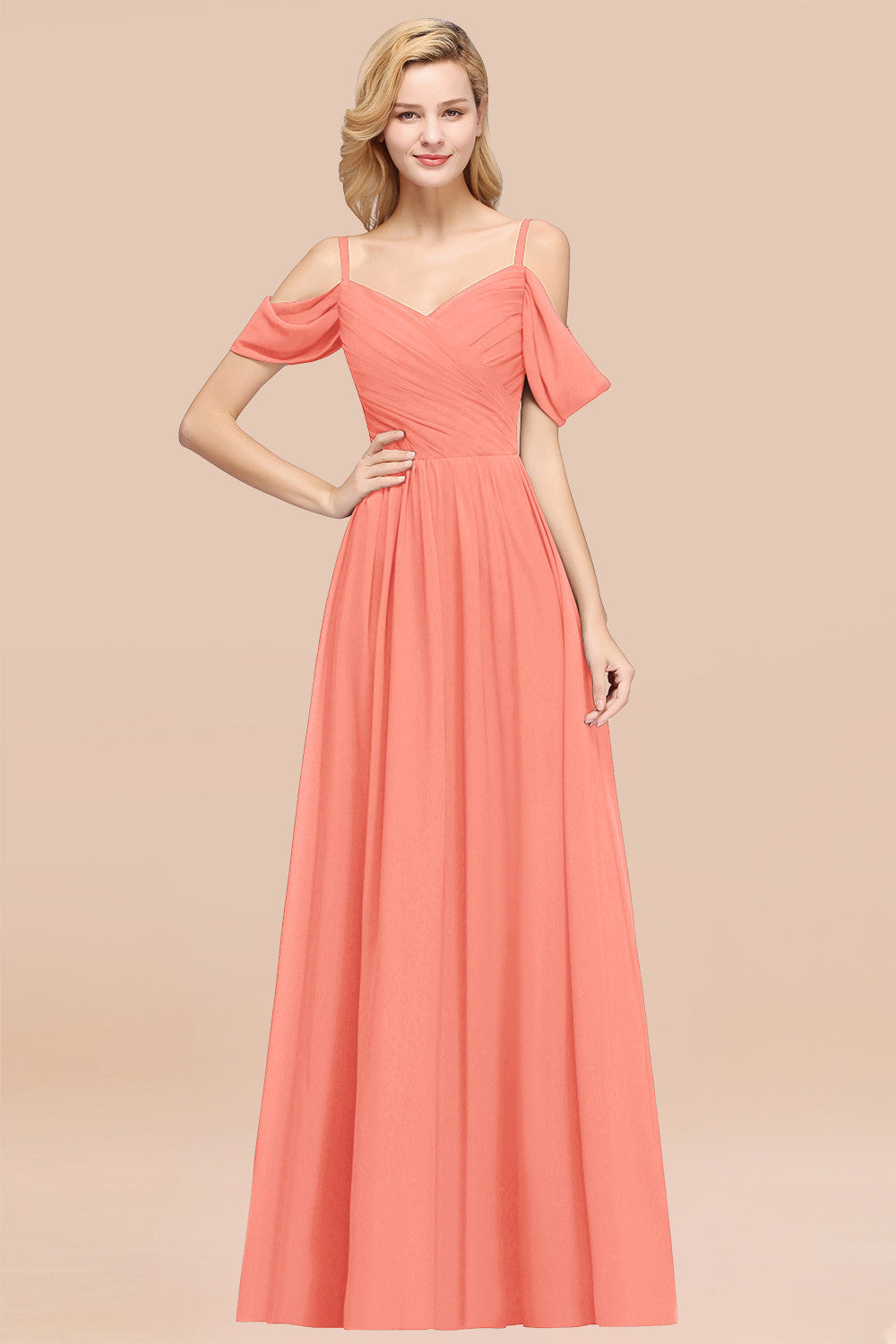 Chic Off-the-shoulder Burgundy Bridesmaid Dresses with Spaghetti Straps