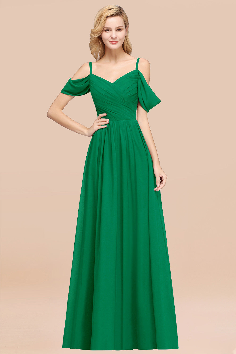 Chic Off-the-shoulder Burgundy Bridesmaid Dresses with Spaghetti Straps