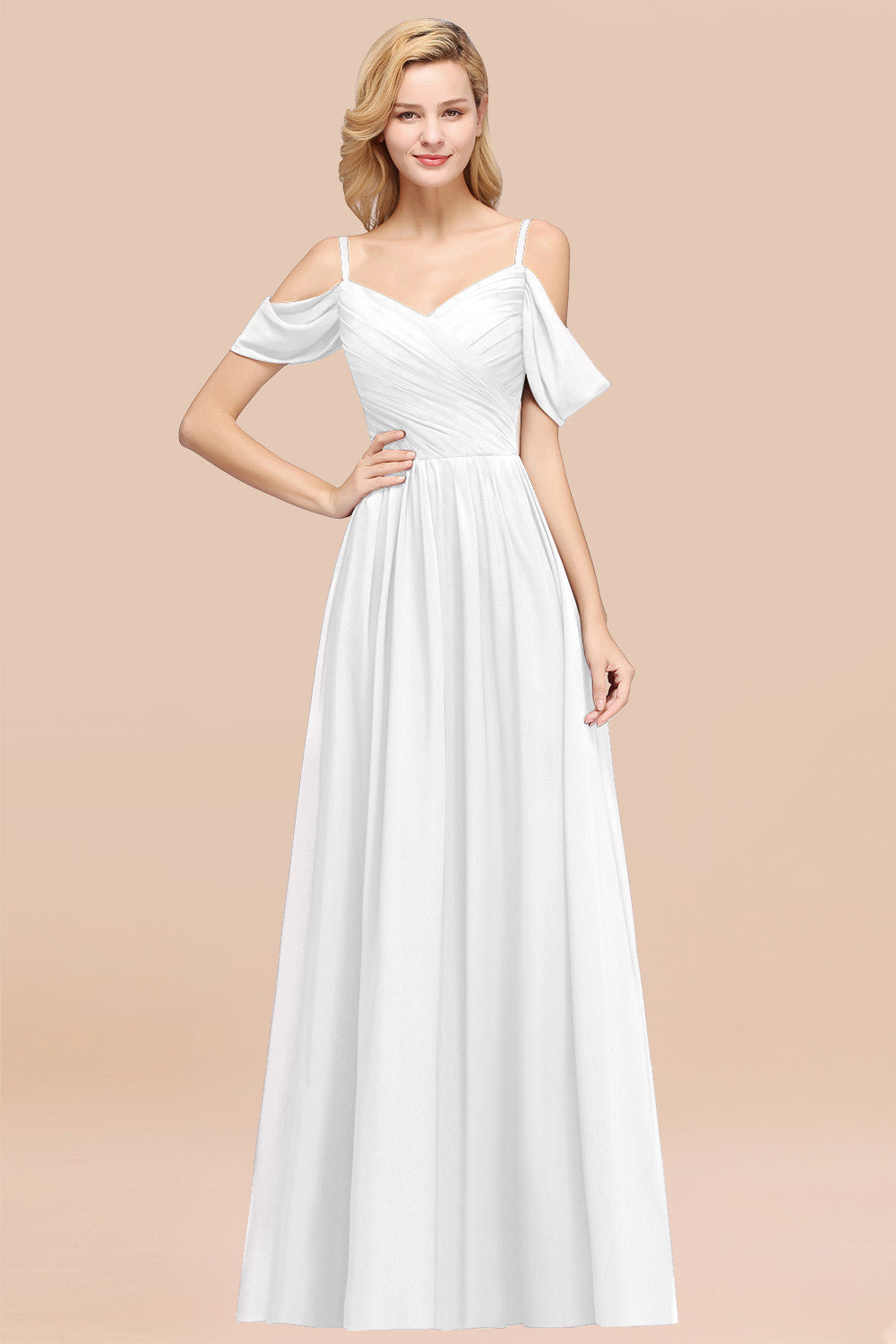Chic Off-the-shoulder Burgundy Bridesmaid Dresses with Spaghetti Straps - Fashionpara