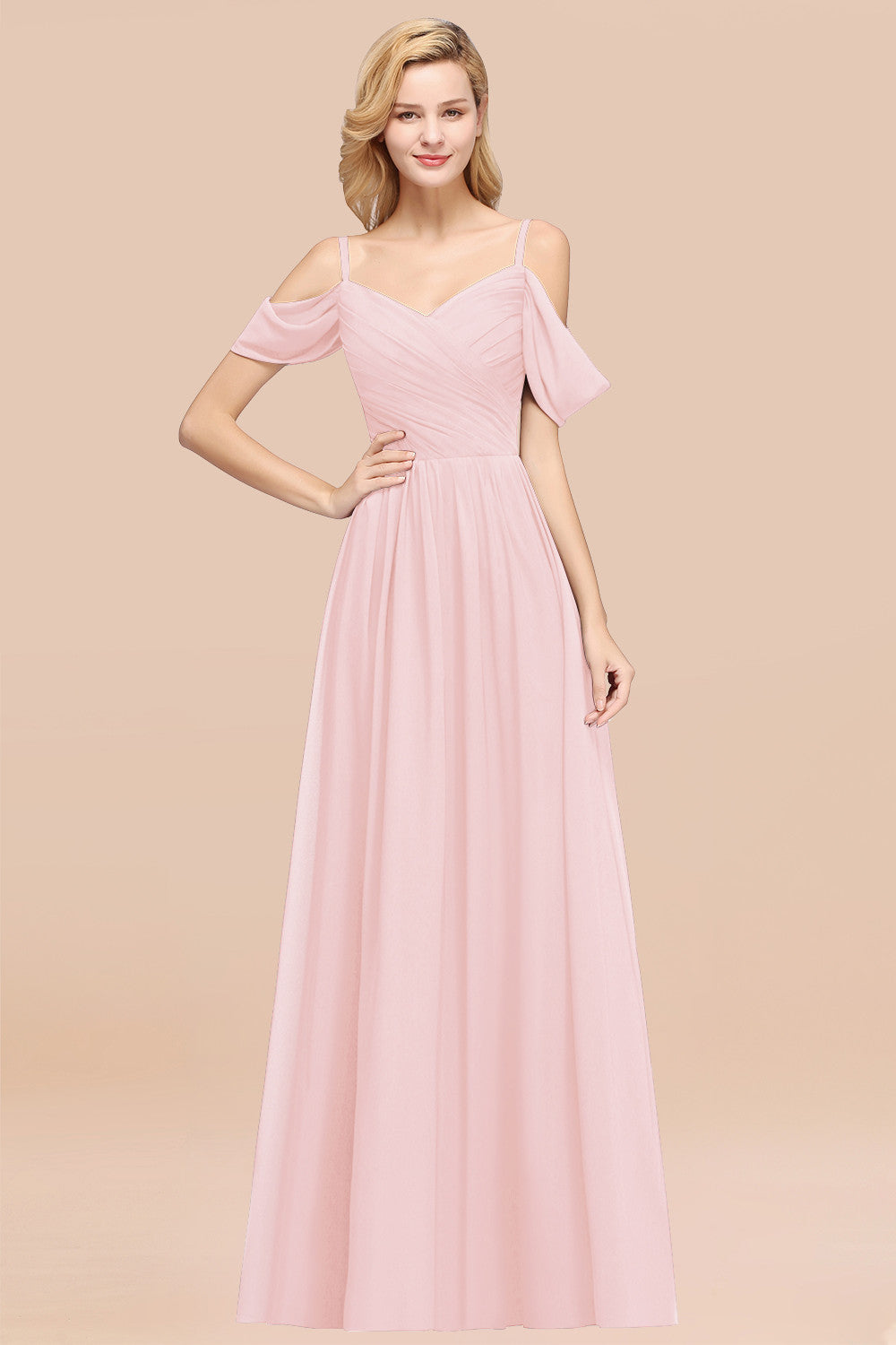 Chic Off-the-shoulder Burgundy Bridesmaid Dresses with Spaghetti Straps - Fashionpara