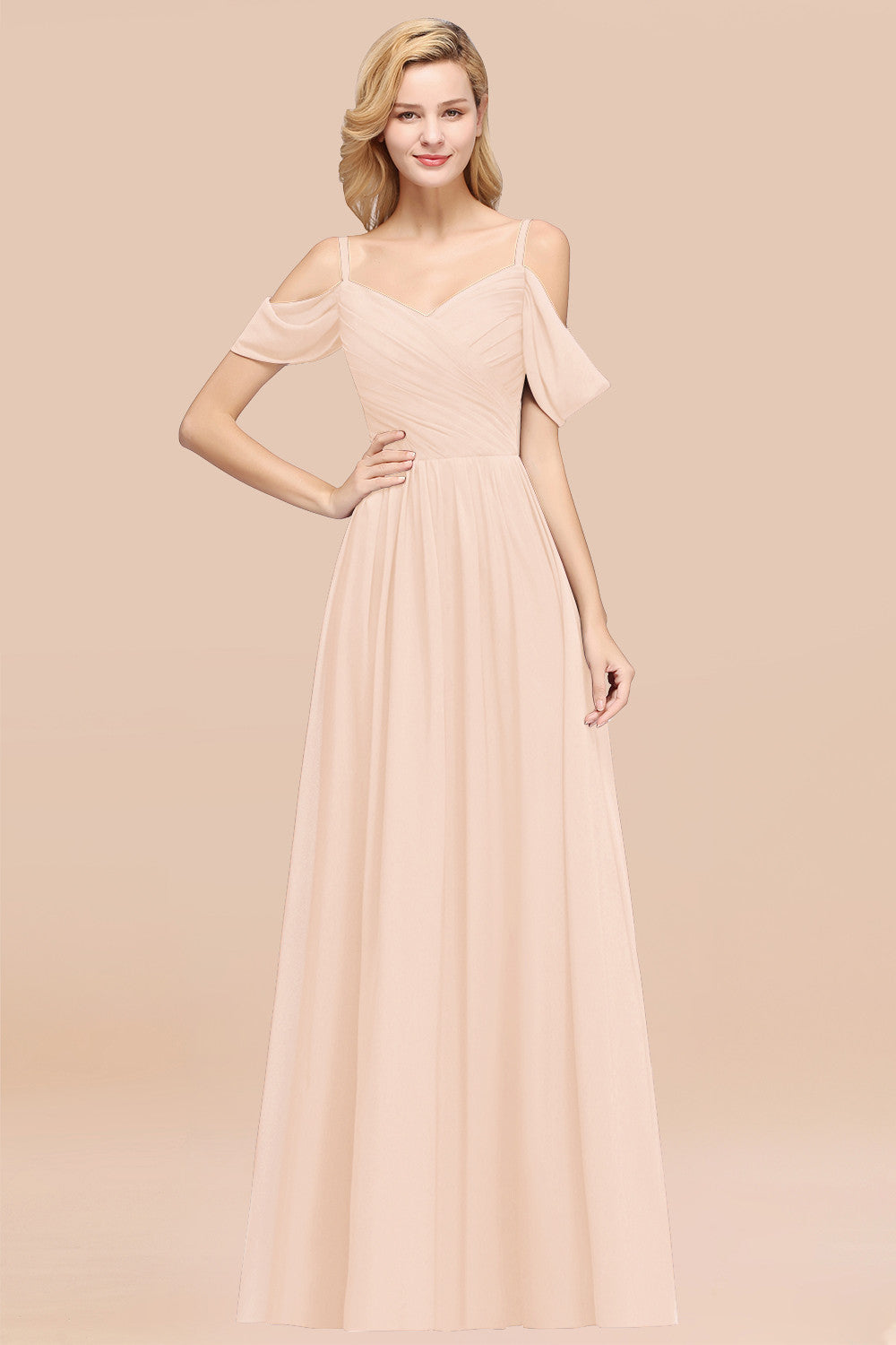 Chic Off-the-shoulder Burgundy Bridesmaid Dresses with Spaghetti Straps - Fashionpara