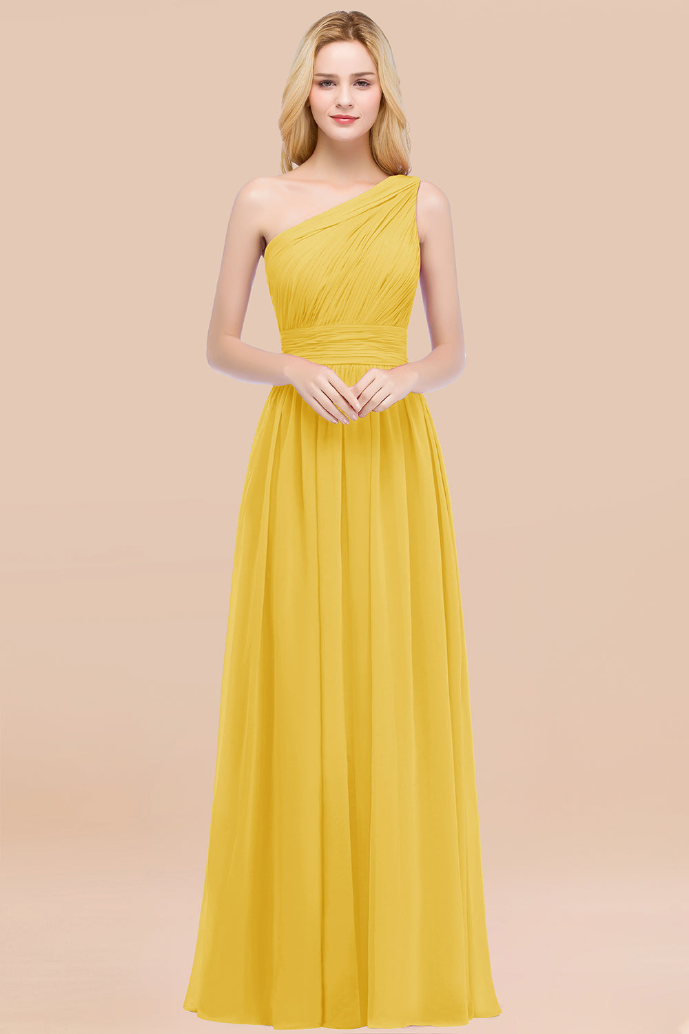 Chic One-shoulder Sleeveless Burgundy Chiffon Bridesmaid dresses - Fashionpara