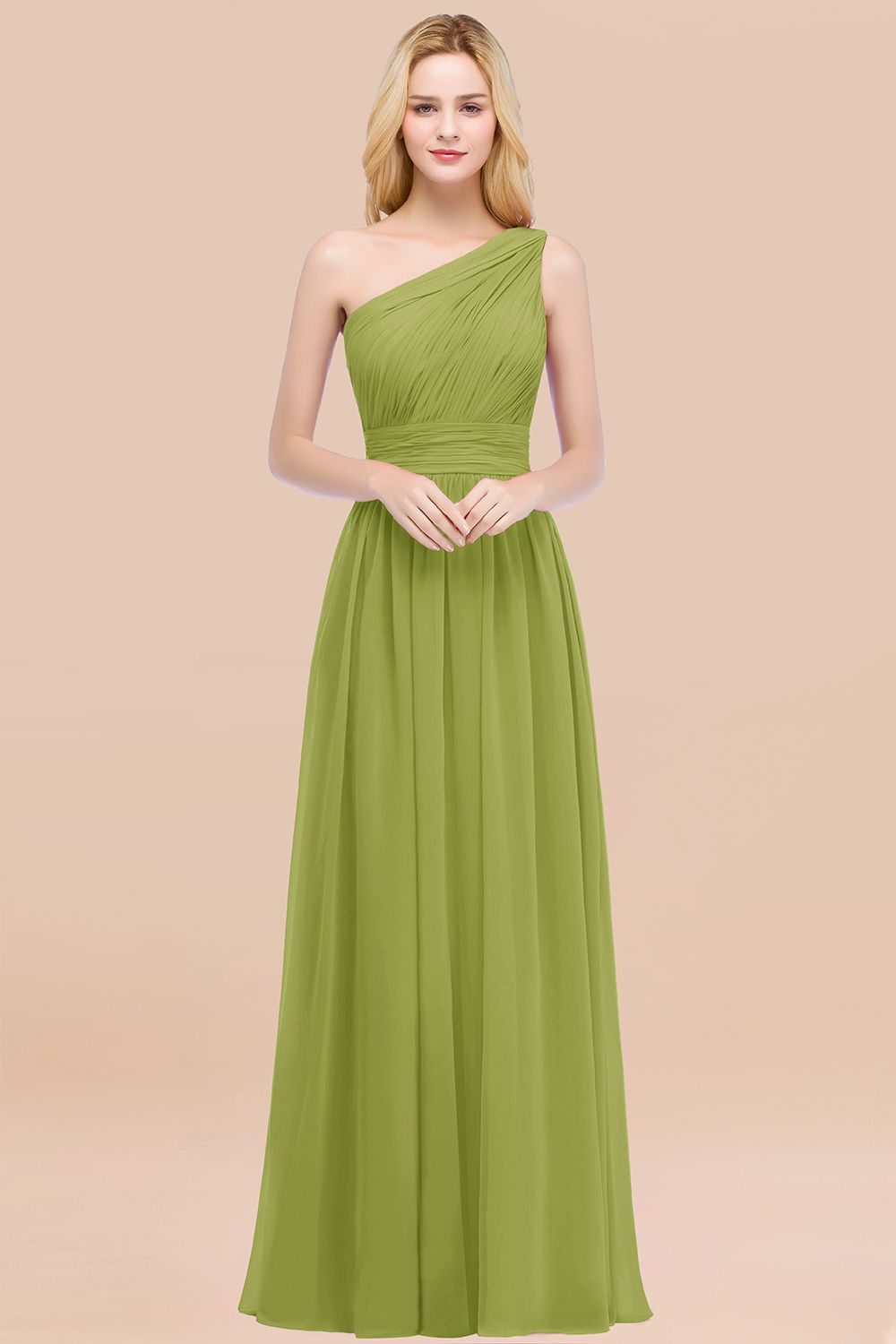 Chic One-shoulder Sleeveless Burgundy Chiffon Bridesmaid dresses
