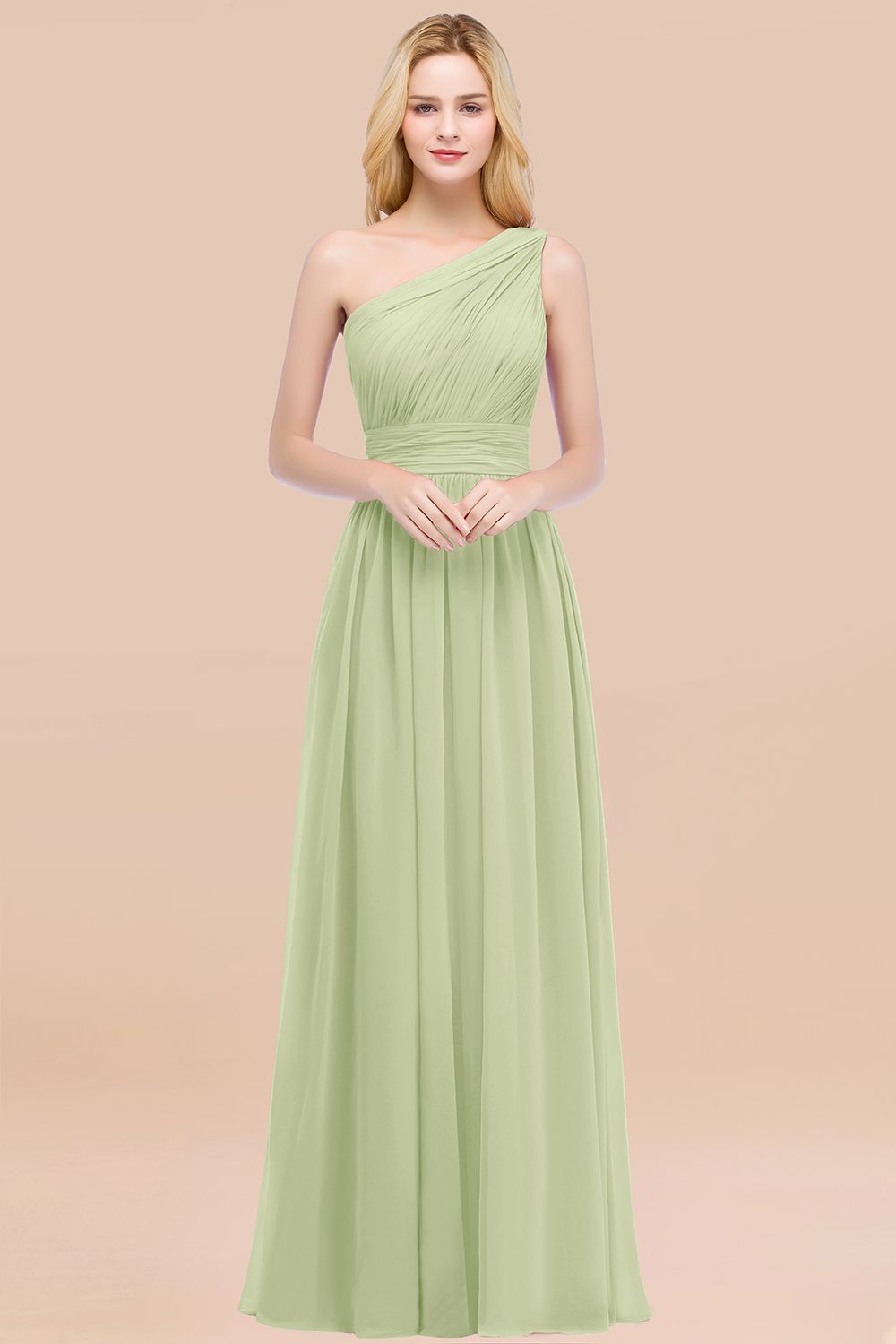 Chic One-shoulder Sleeveless Burgundy Chiffon Bridesmaid dresses