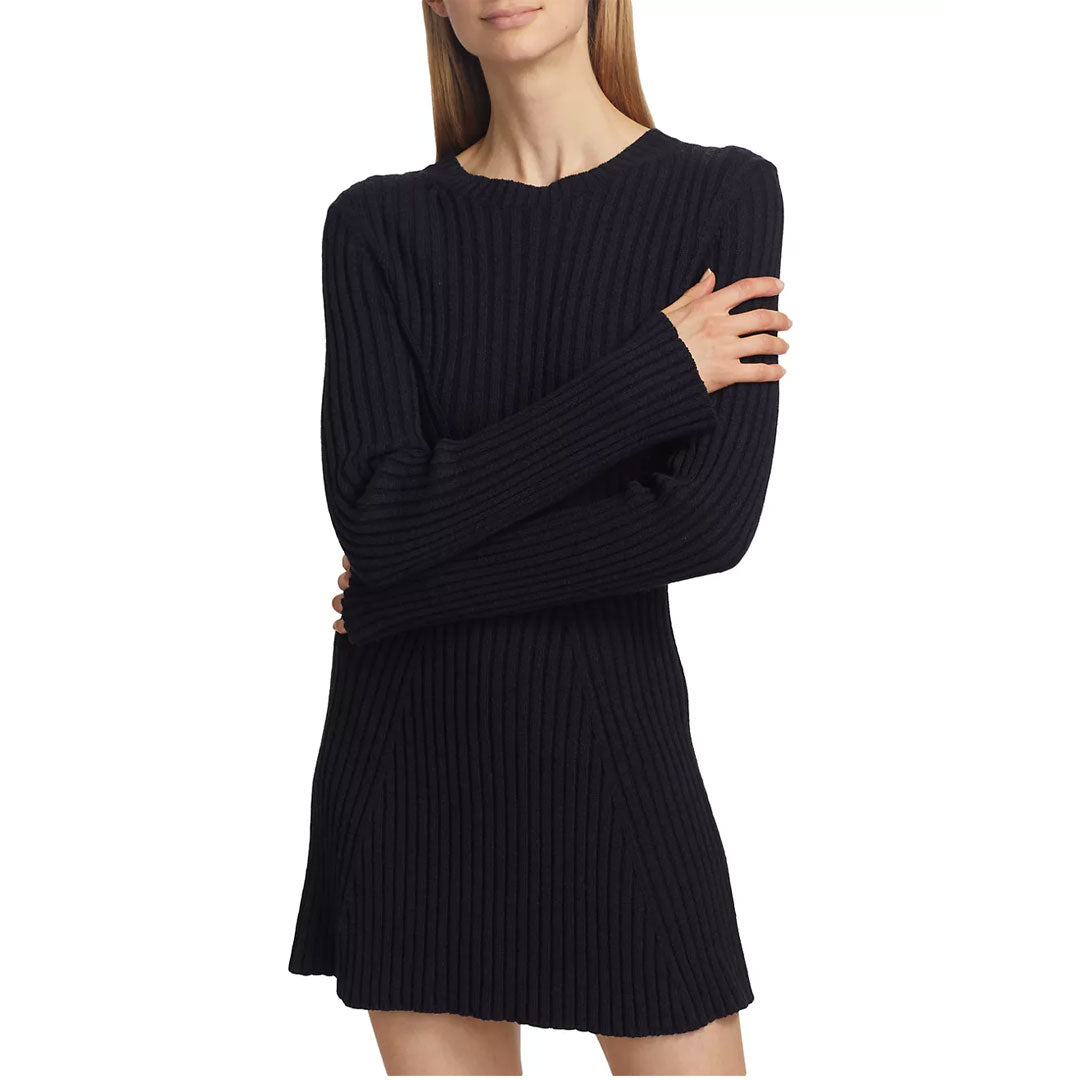 Chic Ribbed Knit Mini Sweater Dress for Effortless Style