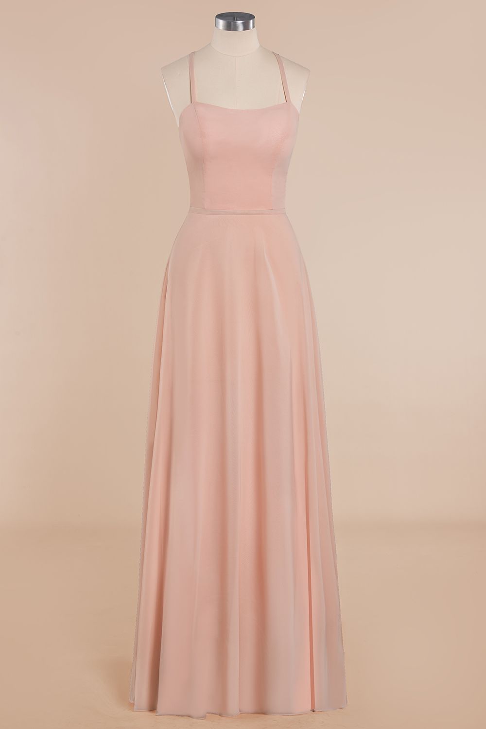 Chic Straps Sleeveless Chiffon Affordable Bridesmaid dresses with Ruffle - Fashionpara